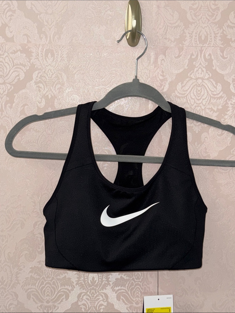 Nike Black Sports Bra with White Swoosh - Racerback Support